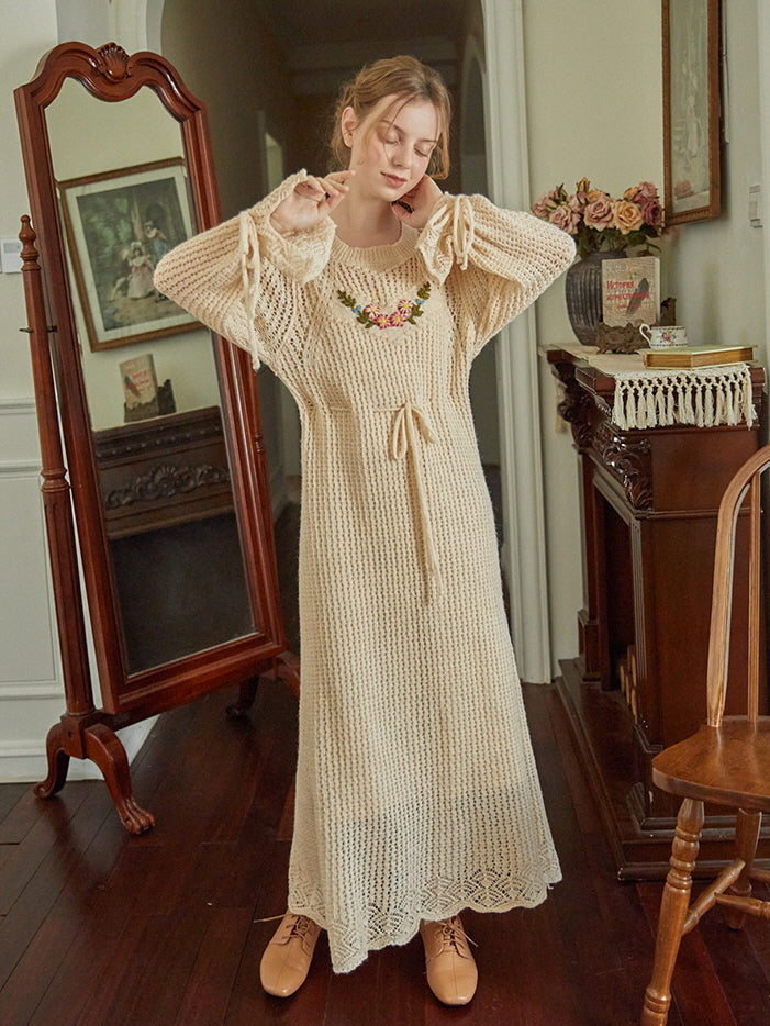 Floral Embroidered Cottagecore Dress