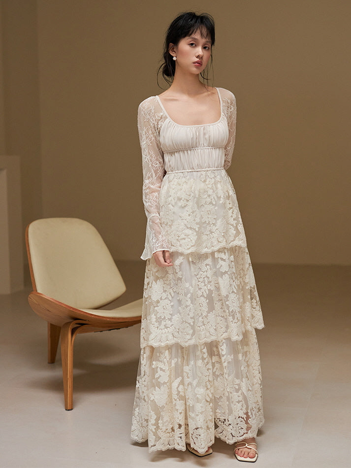 Ethereal Vintage Lace Princess Dress