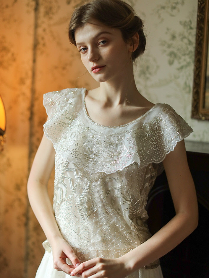 Emily's Vintage Beaded Elegance Top
