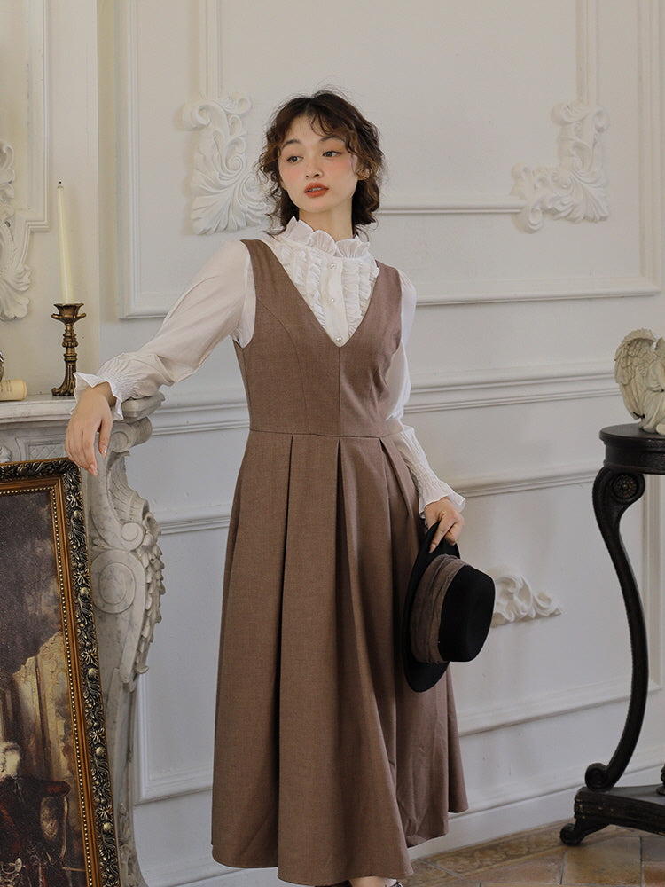 Vintage Ruffle Accent Blouse