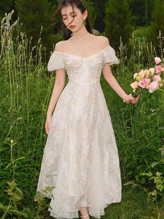 flower dress ZAPAKA Women Prom Dress With Flower A-Line Sweetheart Long Corset Party Dress, Ivory Flower / US16W main image 0