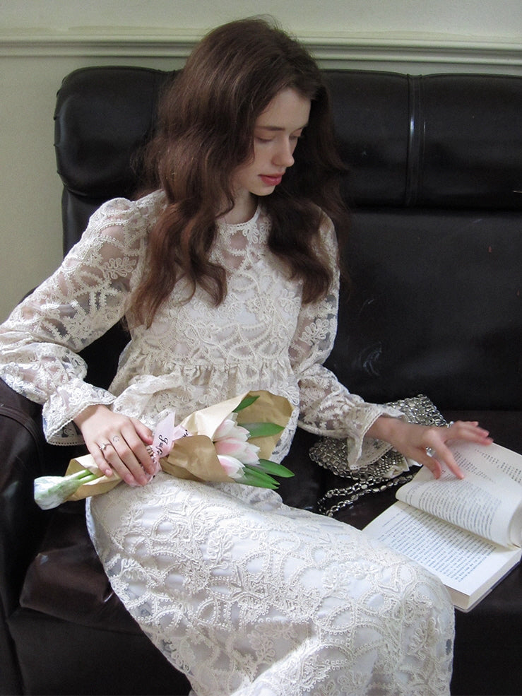 Vintage Lace Peplum Top & Skirt