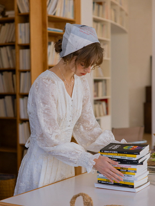 Vintage Embroidered Long Sleeve Dress