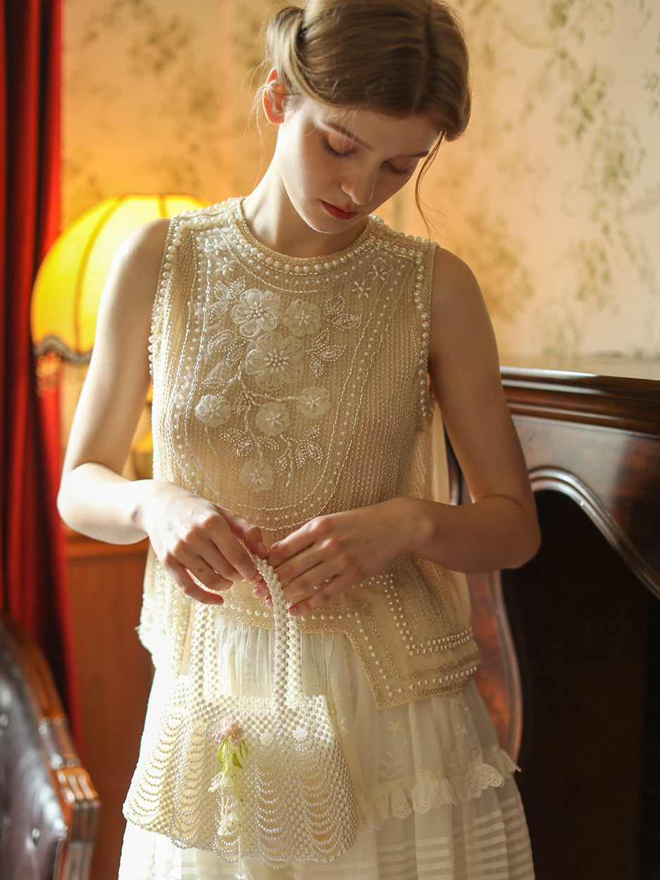 Olivia's Retro Flower Elegance Top