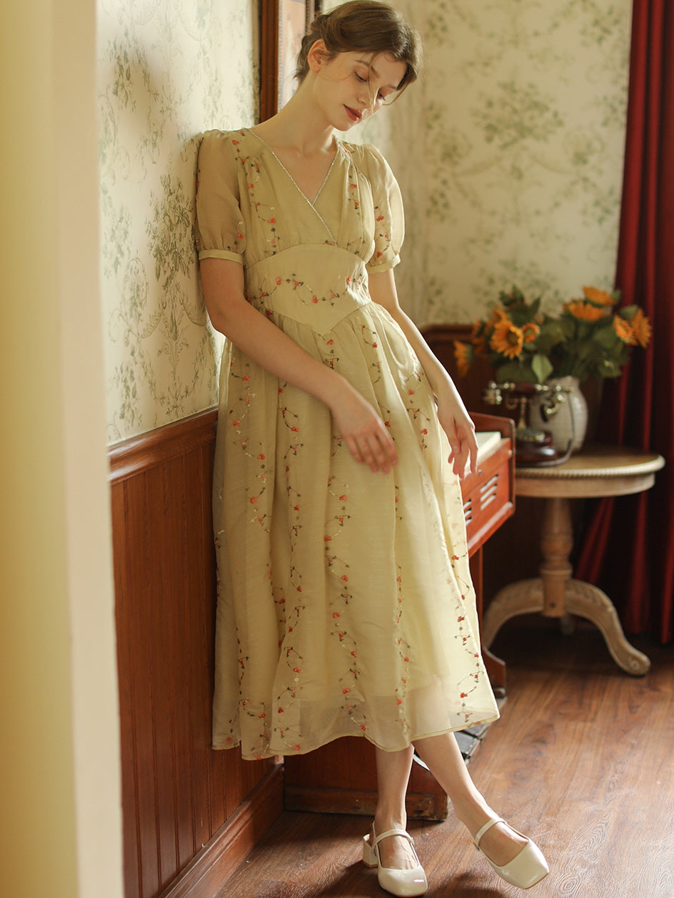 Claire's Vintage Floral Elegance Dress