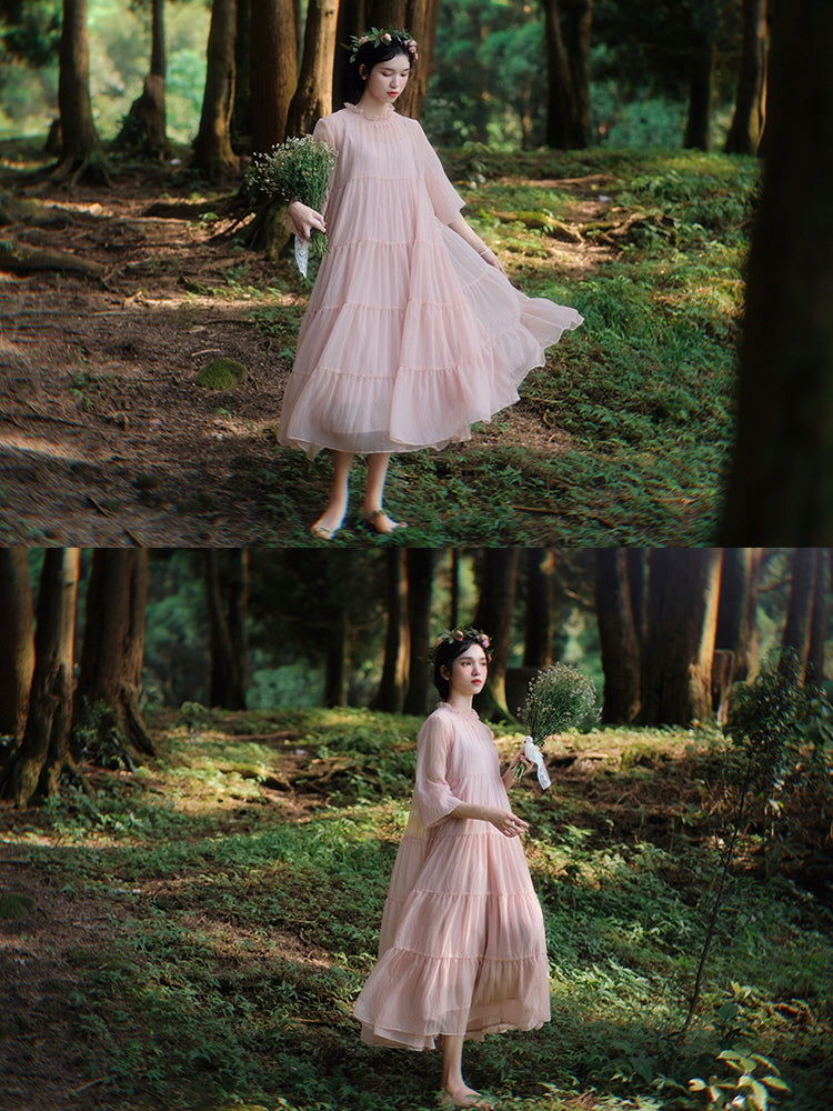 Fairy Blossom Light Pink Tiered Dress