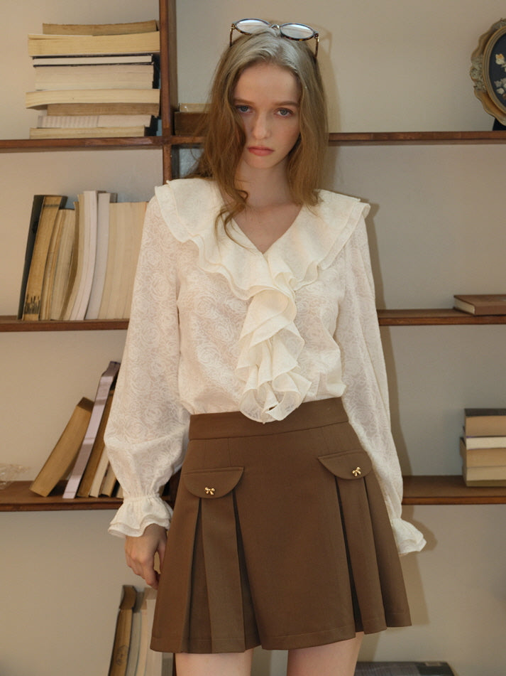 Romantic Floral  Ruffle Blouse