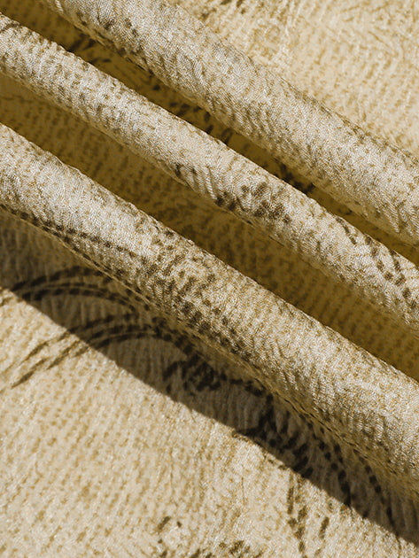 Vintage Botanical Puff-Sleeve Dress