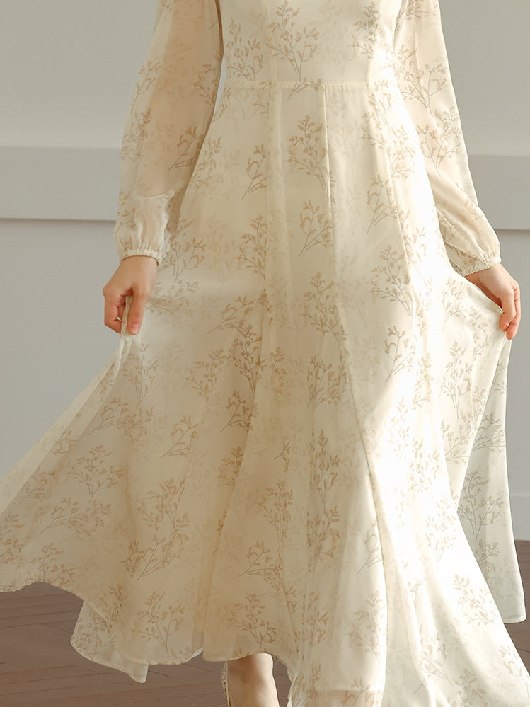 Vintage Floral Ruffled Fairycore Dress