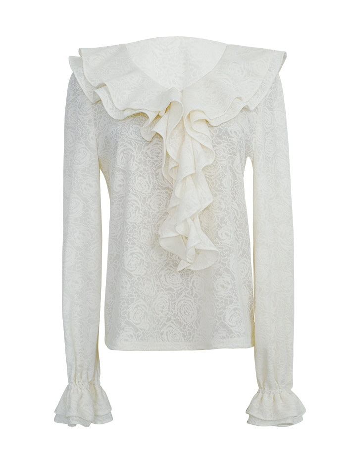 Romantic Floral  Ruffle Blouse