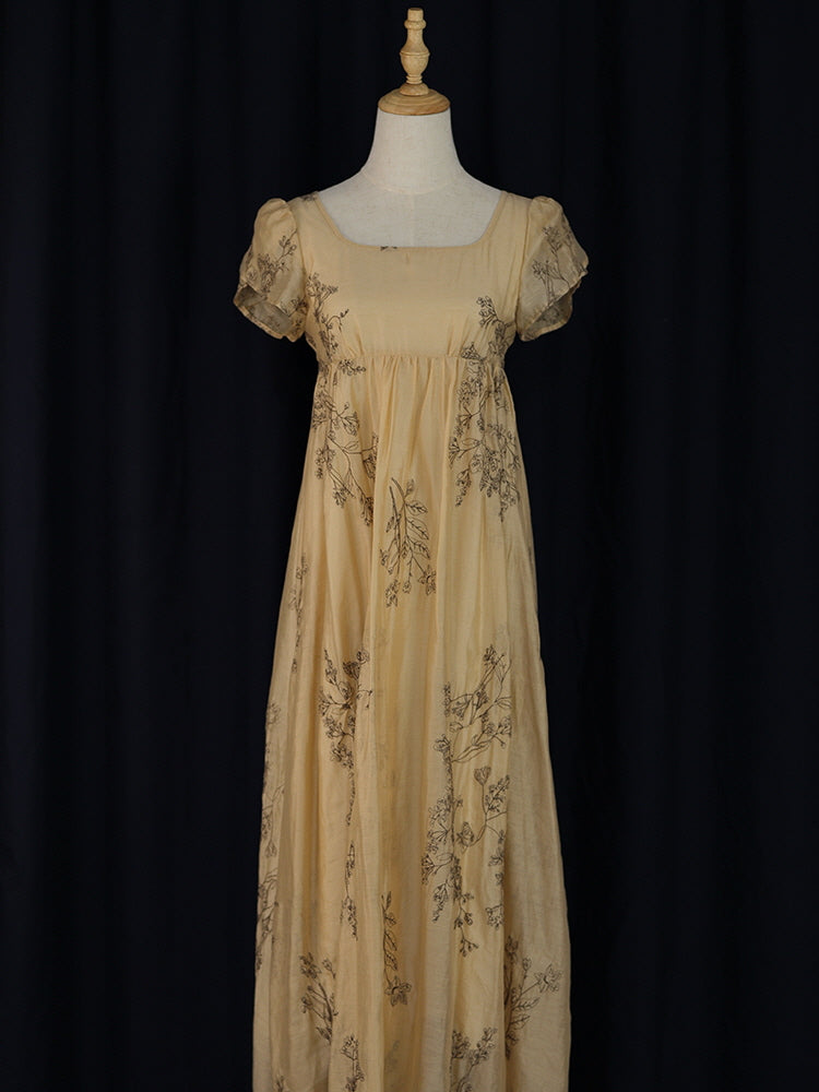 Golden Meadow Vintage Floral Dress