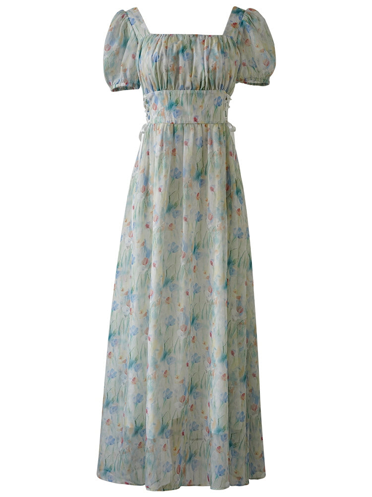 Watercolor Meadow Corset Dress