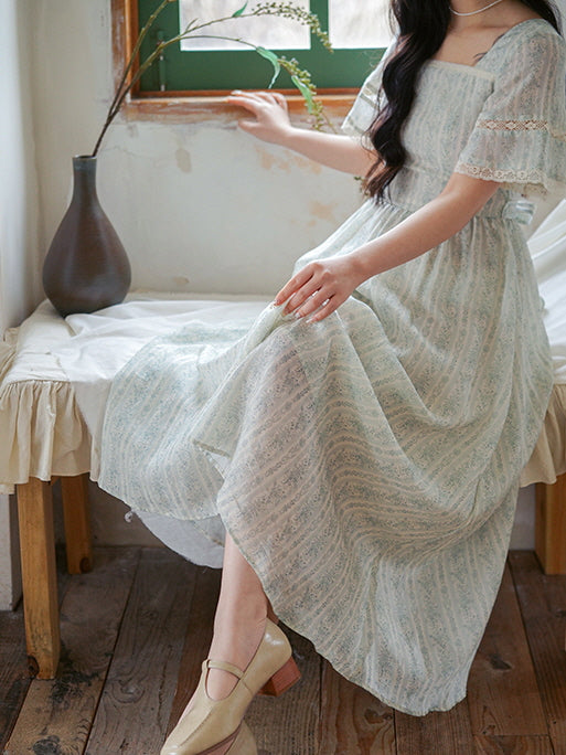 Emily's Sky Blue Floral Print Dress