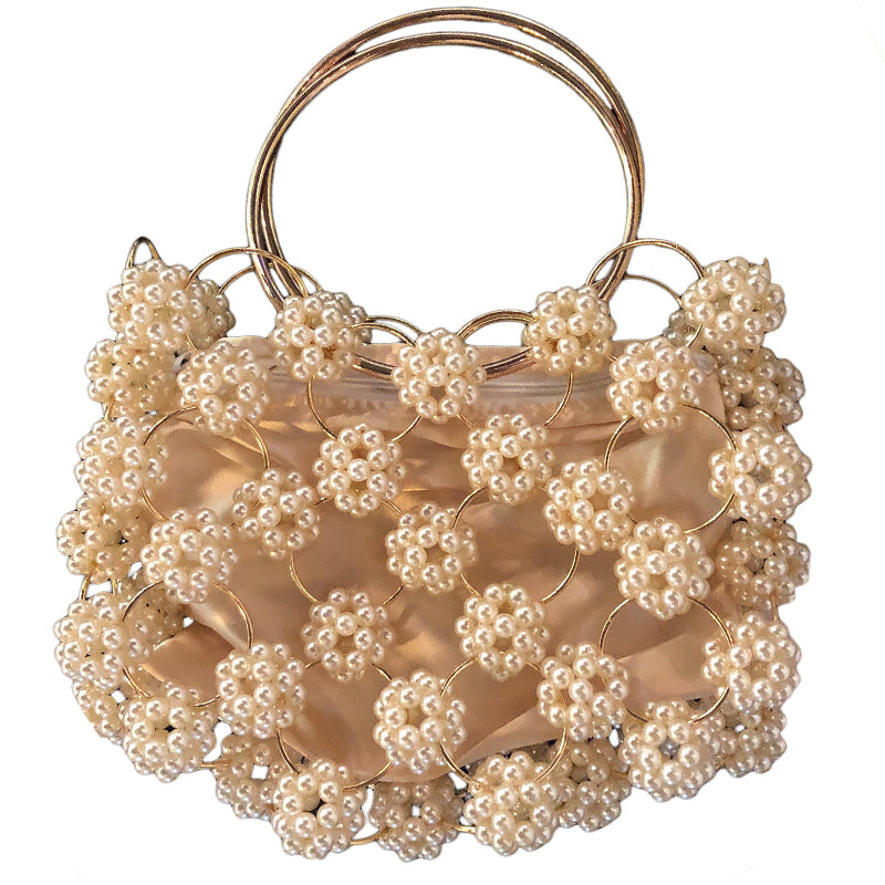 Vintage Beads Flower Fairy Zipper Handbag