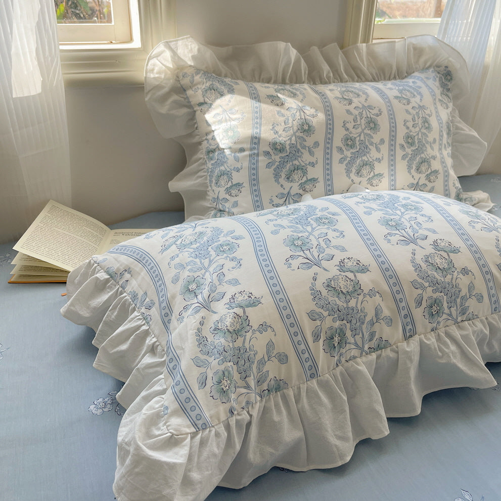 Cottagecore Blue Floral Bedding Set