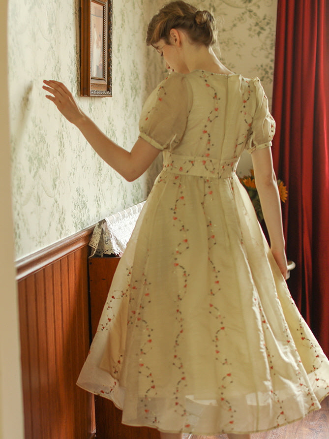 Claire's Vintage Floral Elegance Dress