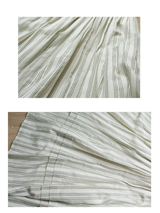 Sophia's Pastoral Green Stripe Dress