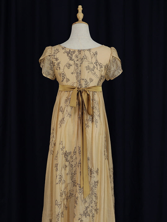 Golden Meadow Vintage Floral Dress