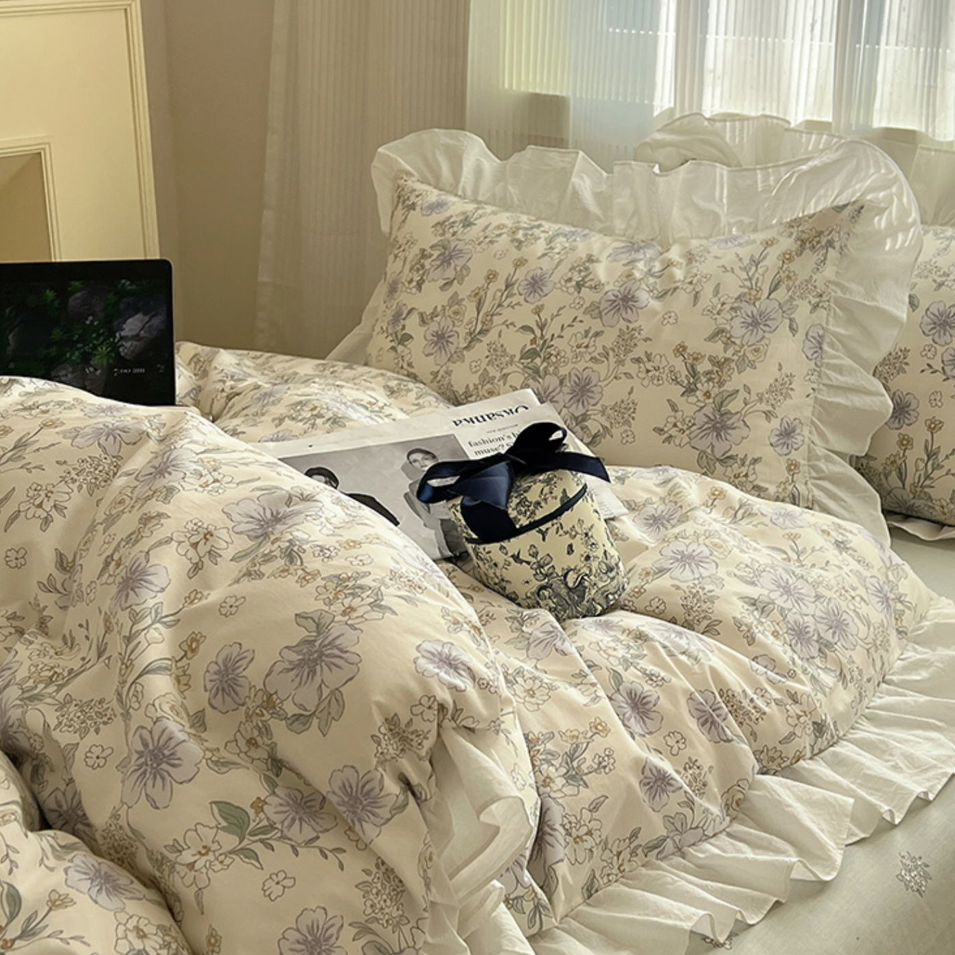 Cottage Style Cotton Floral Bedding Set