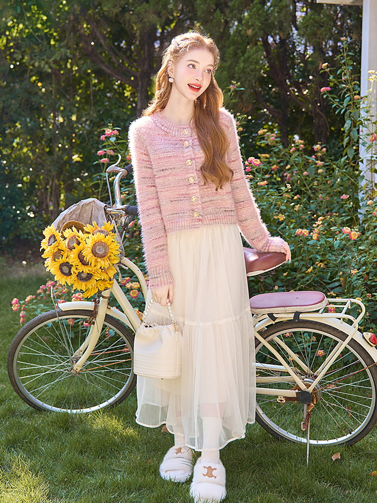 Cozy Dreamy Pink Knit Cardigan