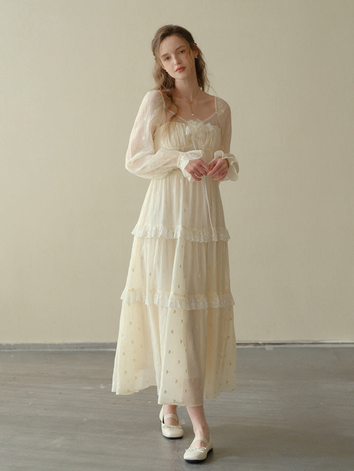 Lace Bloom Tiered Dress