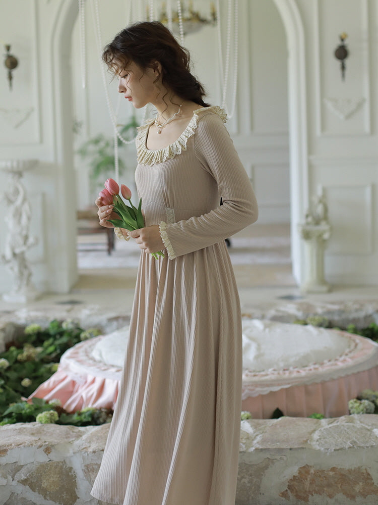 Light Pink Lace Trim Dress