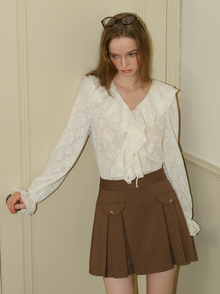 Romantic Floral  Ruffle Blouse