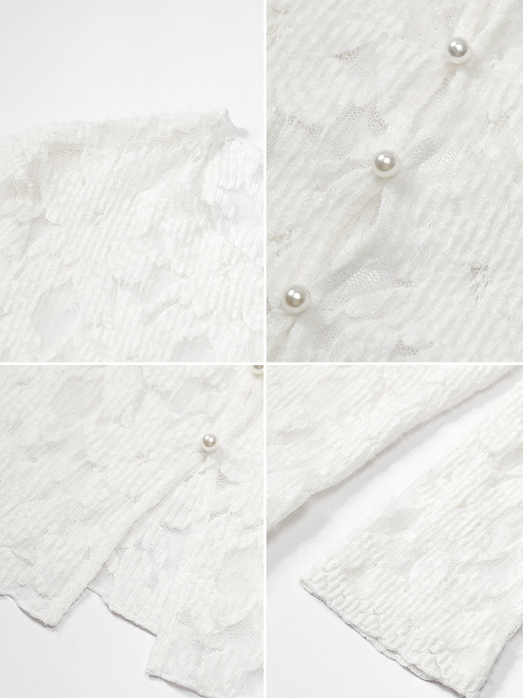 Ivory Whisper Lace Knit Cardigan