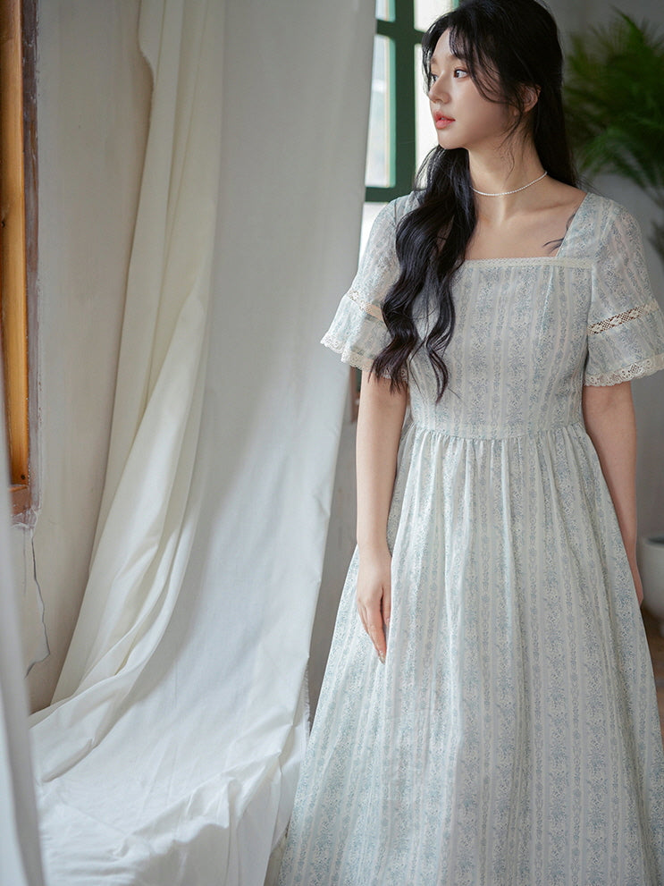 Emily's Sky Blue Floral Print Dress