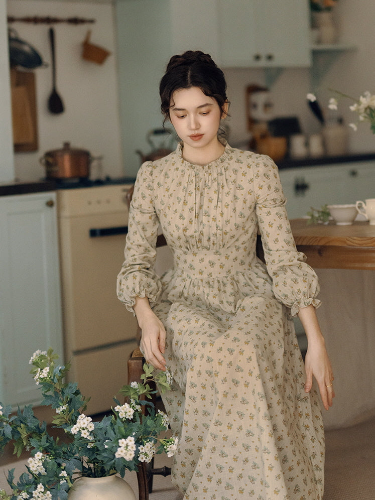 Vintage Floral Cottagecore Dress & Vest