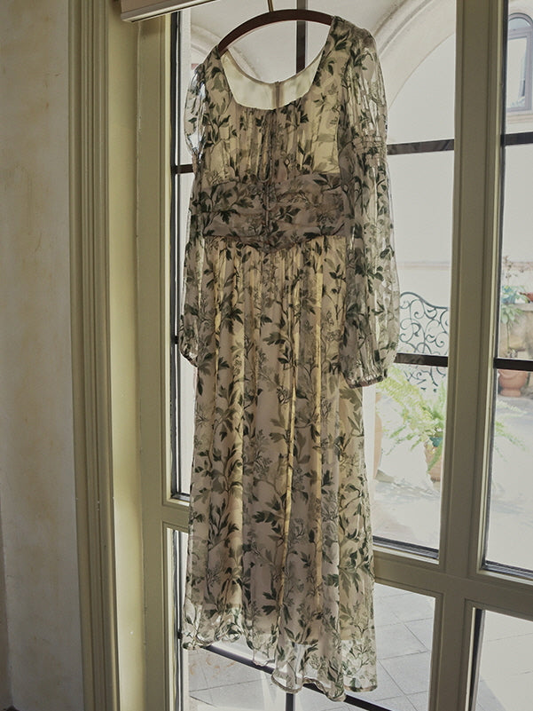Vintage Botanical Elegance Dress