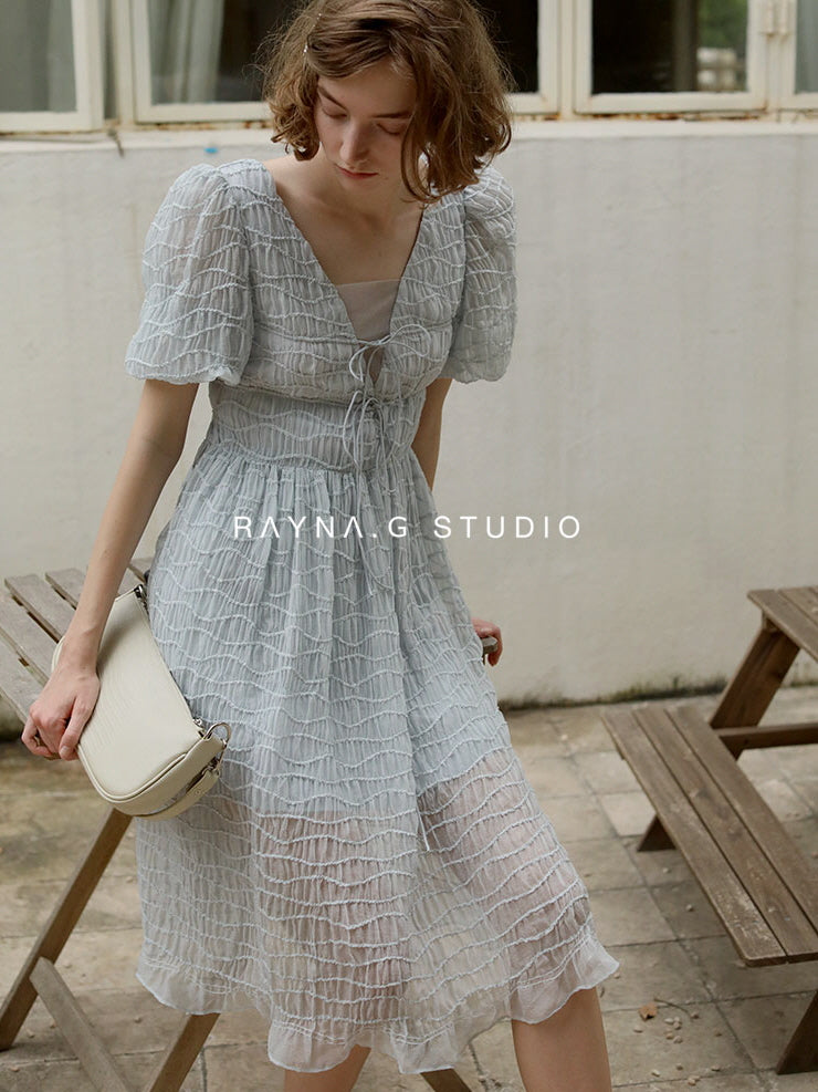 Ethereal Blue-Grey Fairy Dress