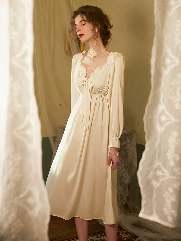 Romantic Cozy Long Sleeve Nightgown