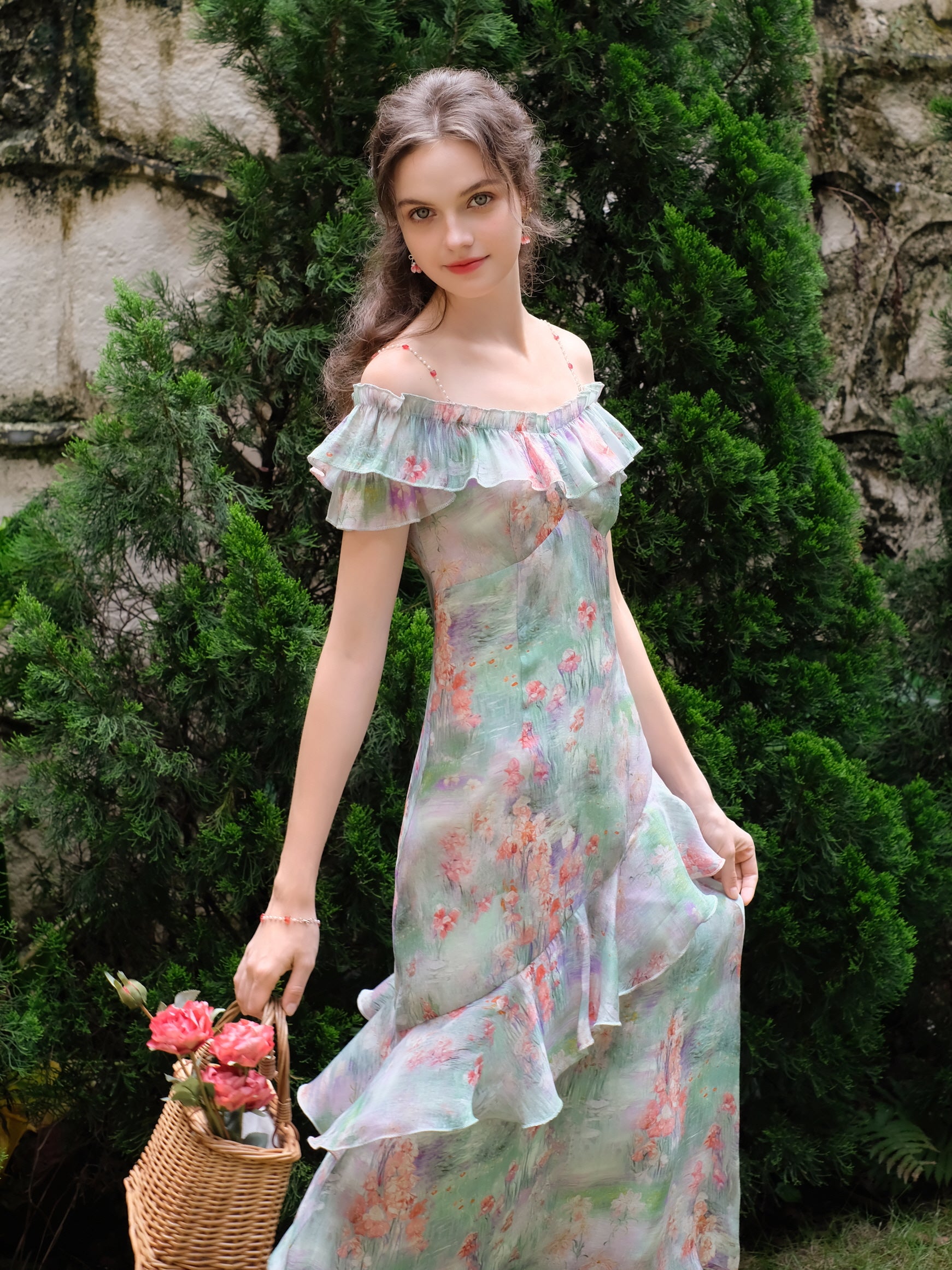 Aurora's Enchanted Monet Garden Dress
