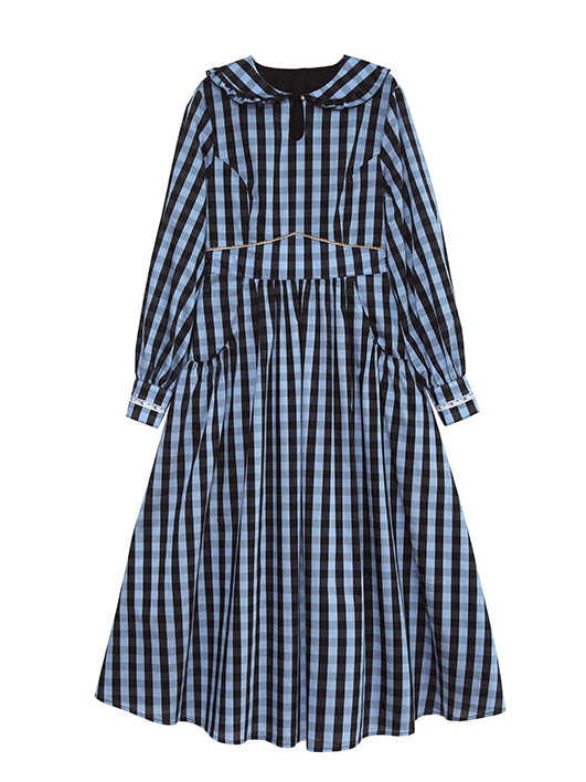 Plaid Vintage Sailor Collar Dress