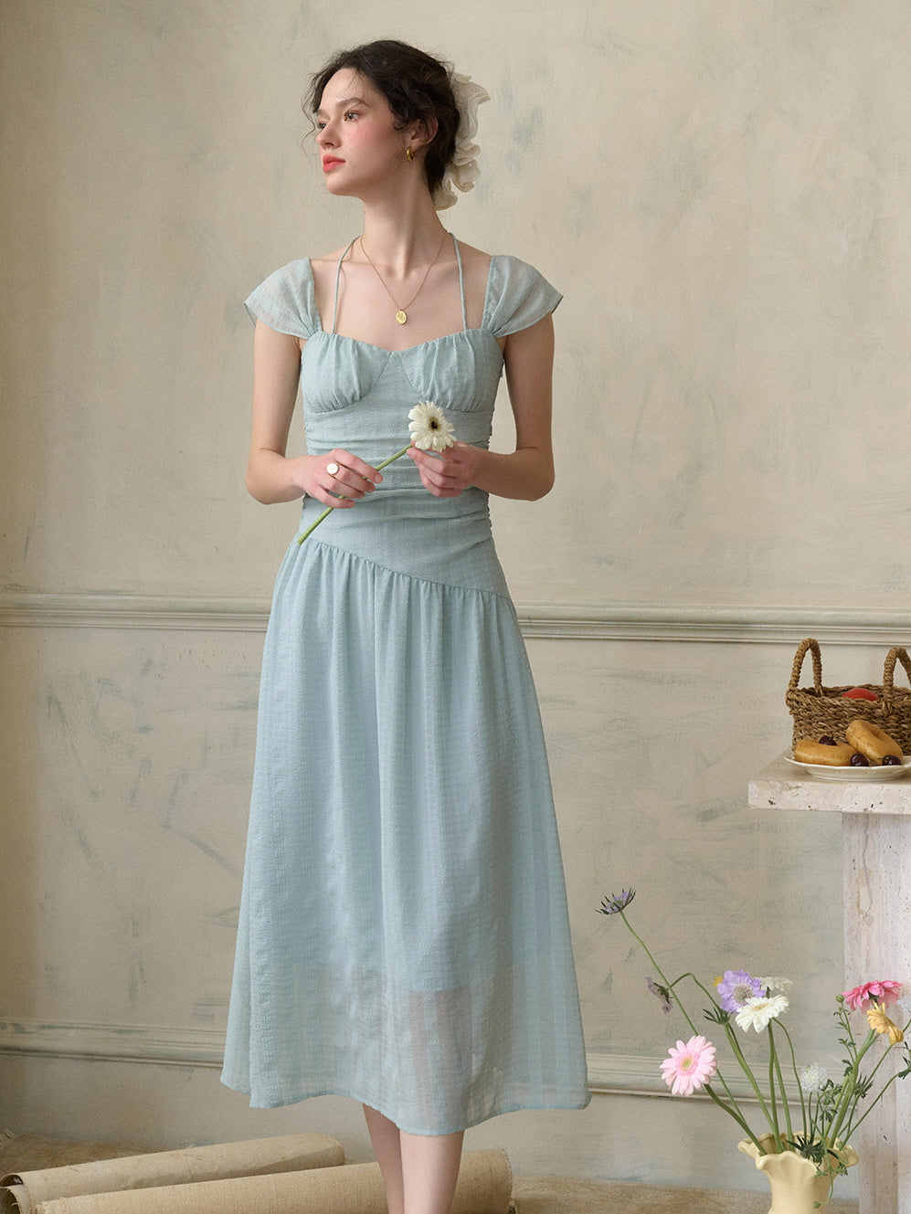 Chloe's Mint Blossom Summer Dress
