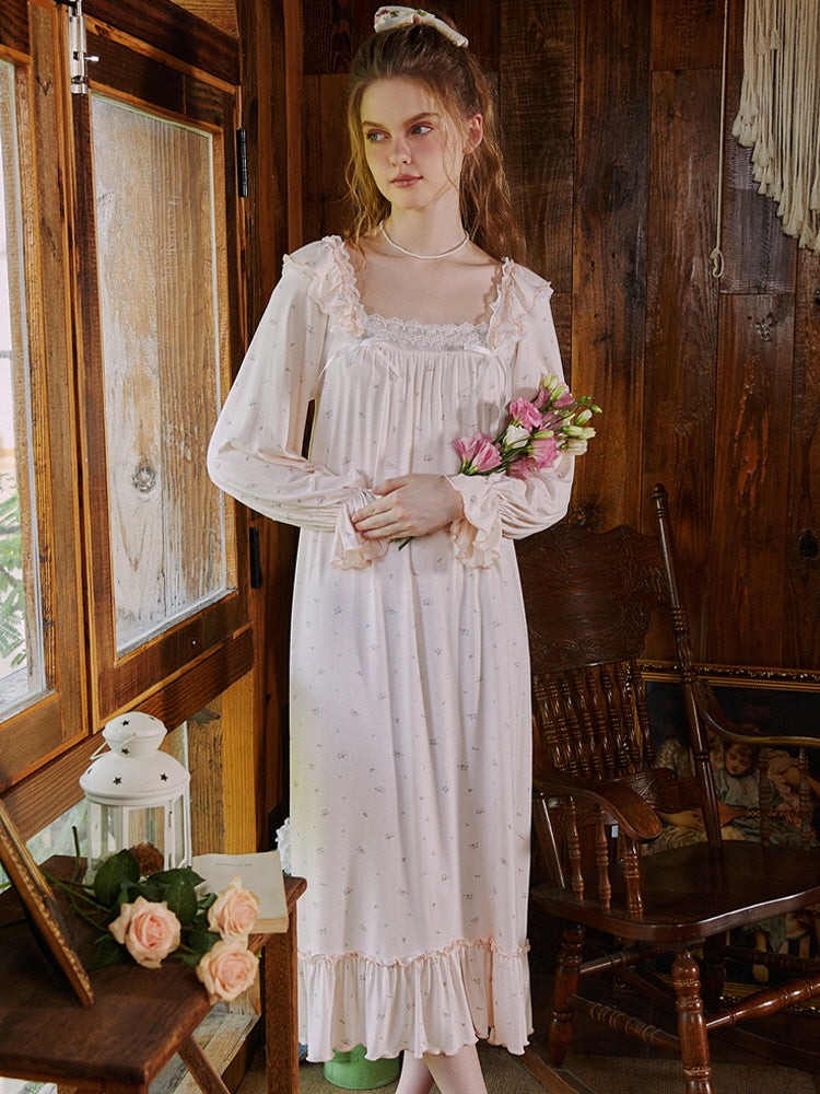 Seraphina Floral Ruffled Nightgown