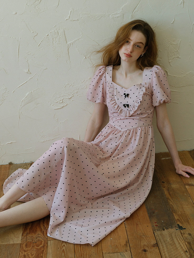 Pink Polka Dot Sweetheart Dress