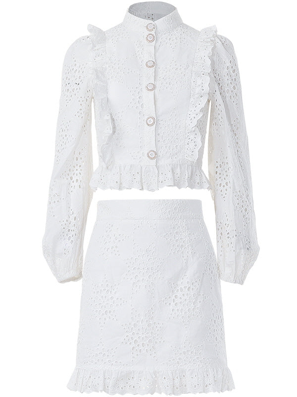 Lace Whisper - Cotton Two-Piece Dress