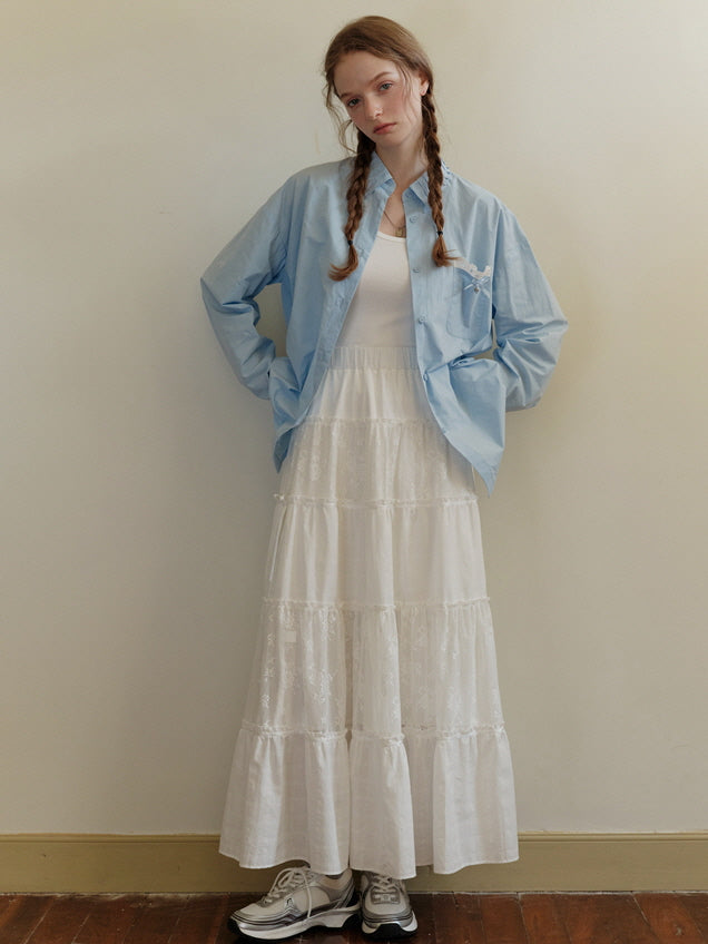 Sky Charm Cotton Blouse