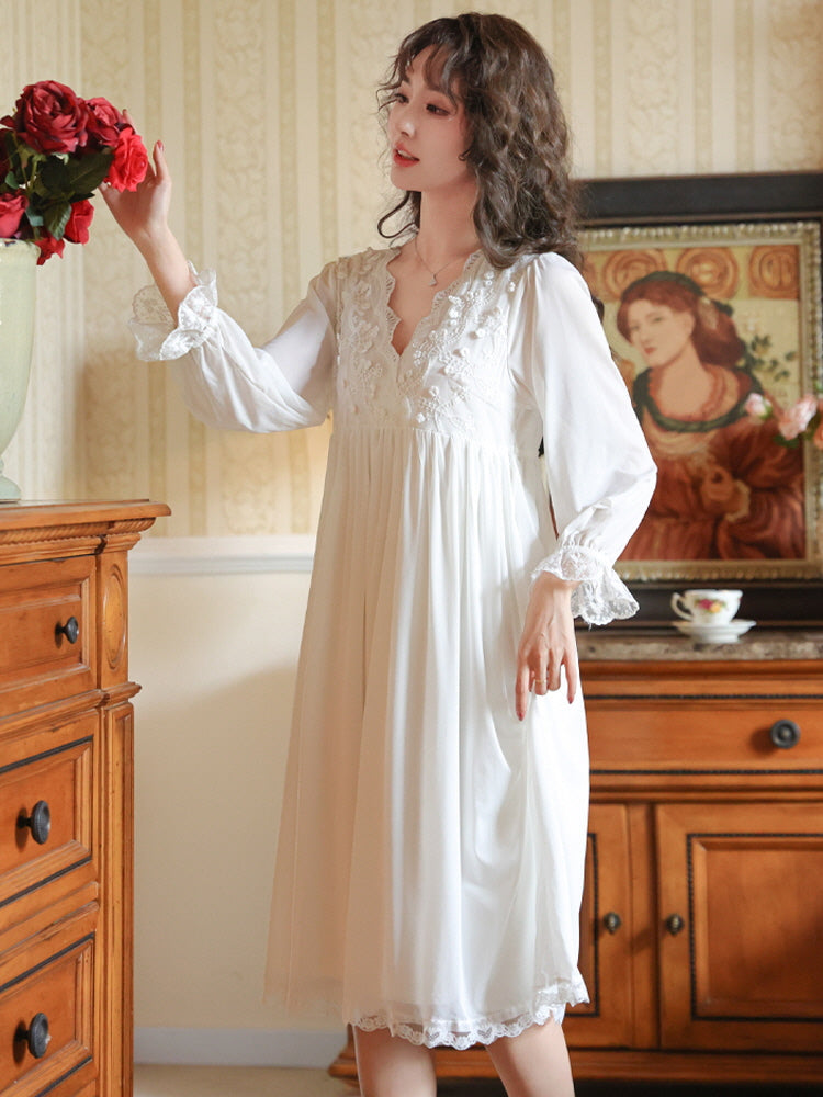Vintage Dream Lace White Nightgown