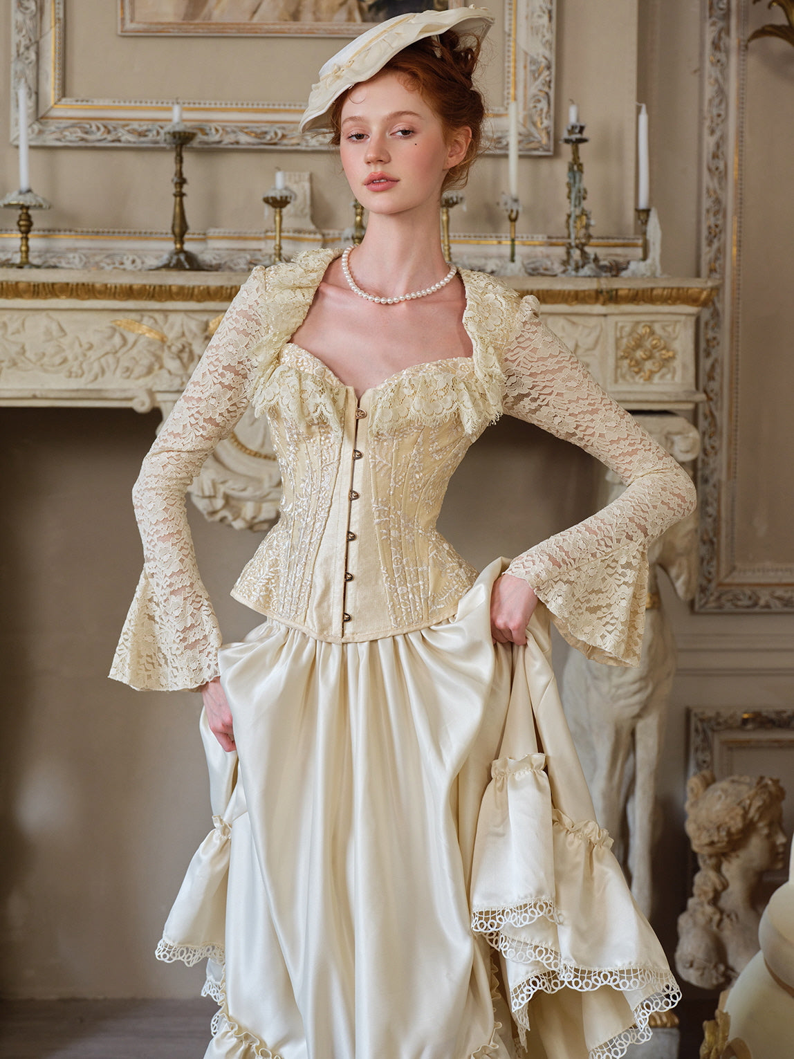 Elegant Vintage Lace-Up Corset Top
