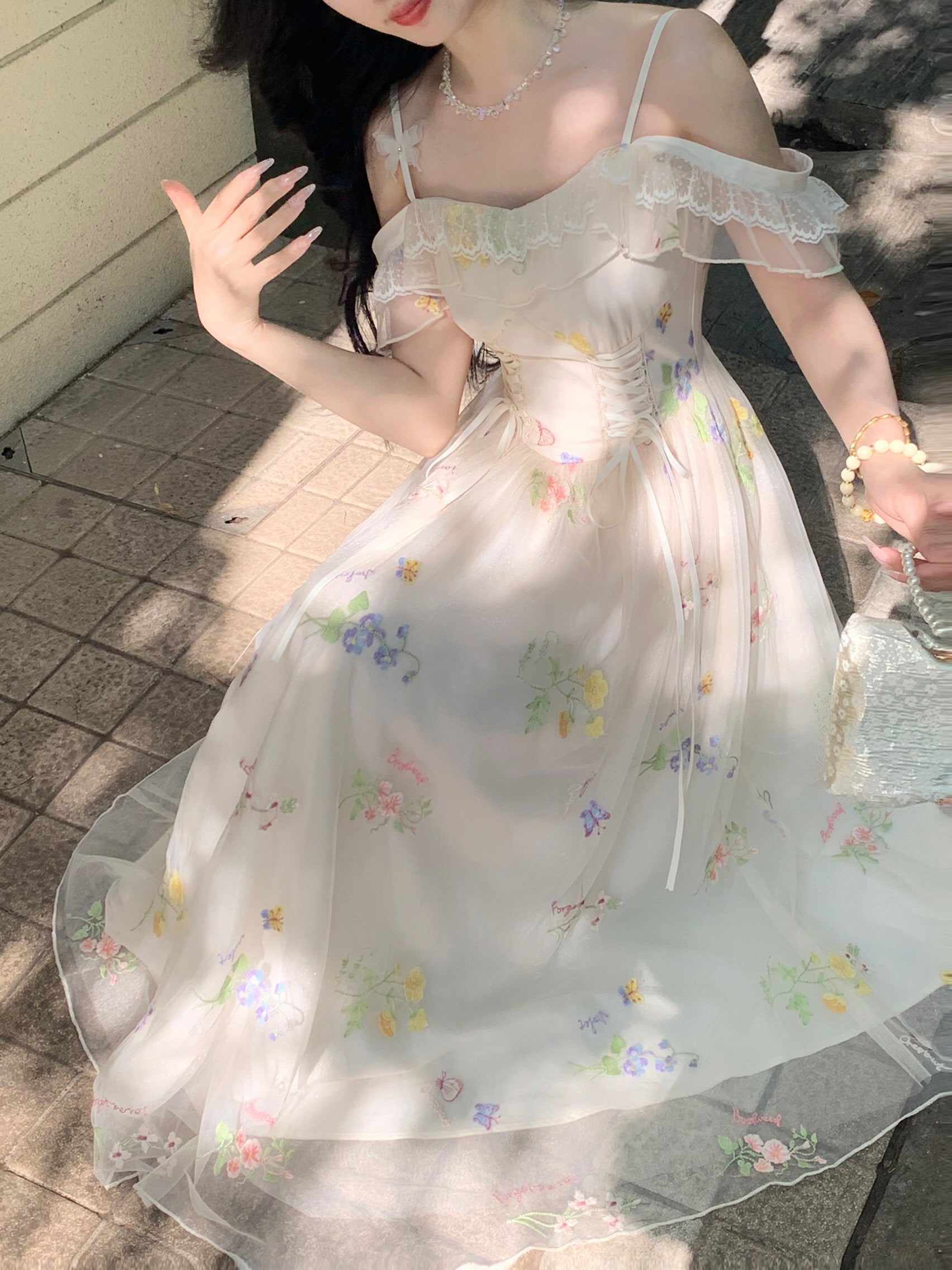 Enchanted Garden Embroidered Sheer Maxi Dress Enchanted Garden Embroidered Sheer Maxi Dress