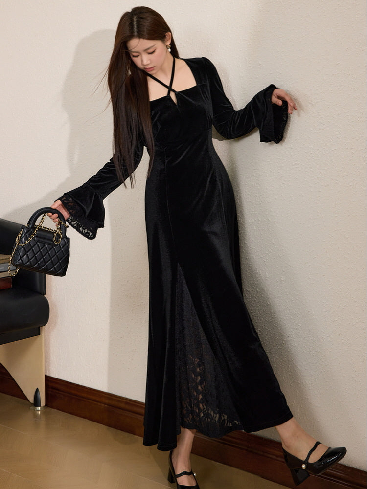 Midnight Velvet Lace Maxi Dress Midnight Velvet Lace Maxi Dress