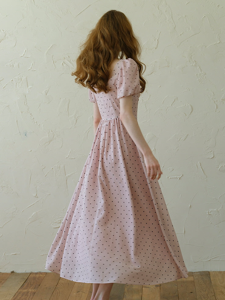 Pink Polka Dot Sweetheart Dress