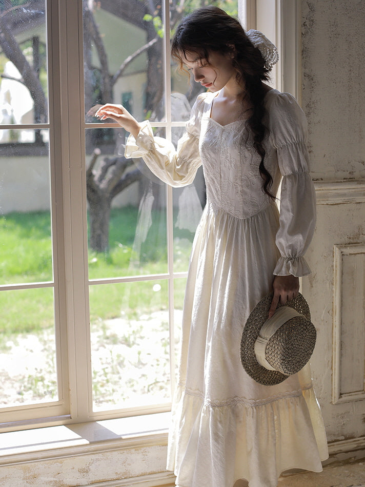 Vintage Princess Beige Cotton Dress Beige(Pre-Sale 15days) / L