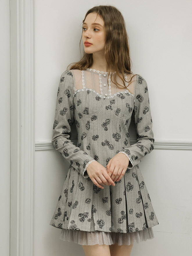 Rosewood Coquette Lace Bow Dress