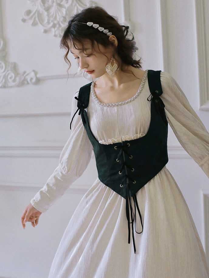 long dress vest Classic Lolita Long Striped Dress, Irregular Hem Vest
