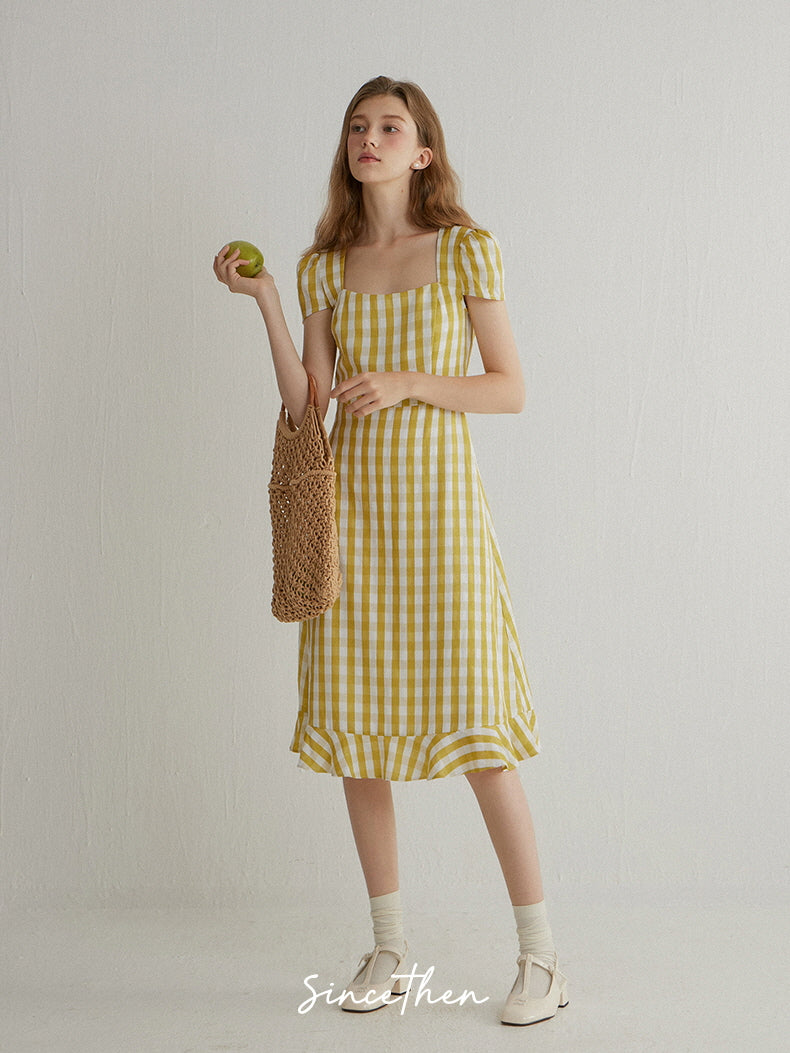 Sunshine Gingham Midi Dress