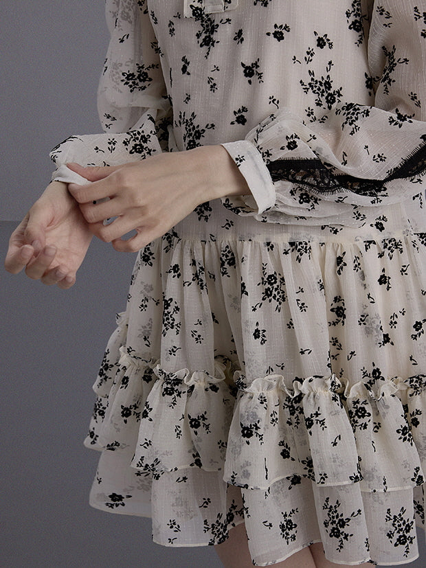 Vintage Floral Charm Layered Dress